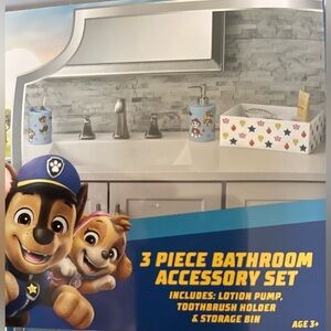 Paw Patrol Blue and White 3-Piece Bathroom Accessory Set